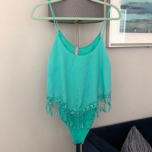 Body Suit Tank Top w/ Fringes